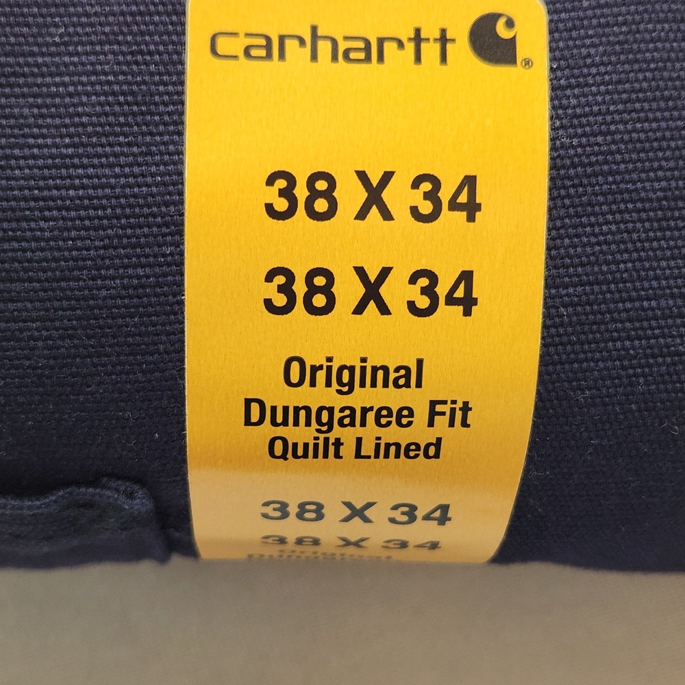 Carhartt FR Canvas Waist Overall Quilt Lined Pant/Jean Navy 38x34 FRB194 HRC 3 - Picture 12 of 14